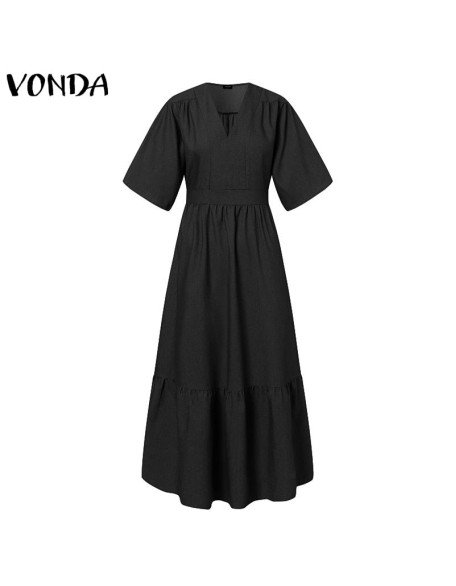 Vintage V Neck Belted Party Denim Dress