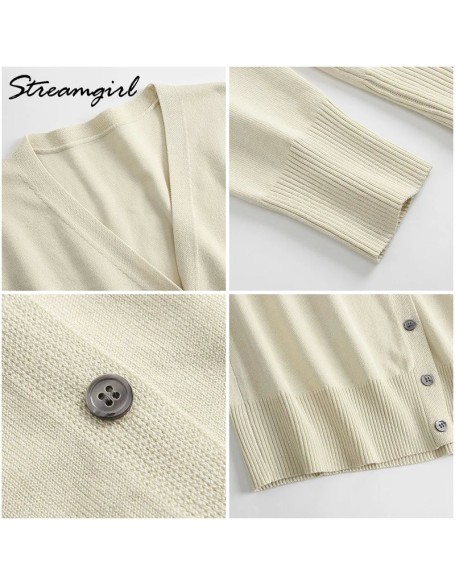 Knitted Oversize Cardigan Sweaters Female Tops