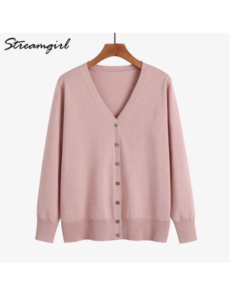 Knitted Oversize Cardigan Sweaters Female Tops