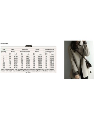Plus Size Long Wool Coat Elegant Vintage Coat  Jacket