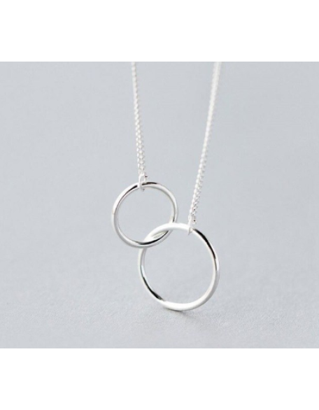 sterling silver interlocking circle necklace