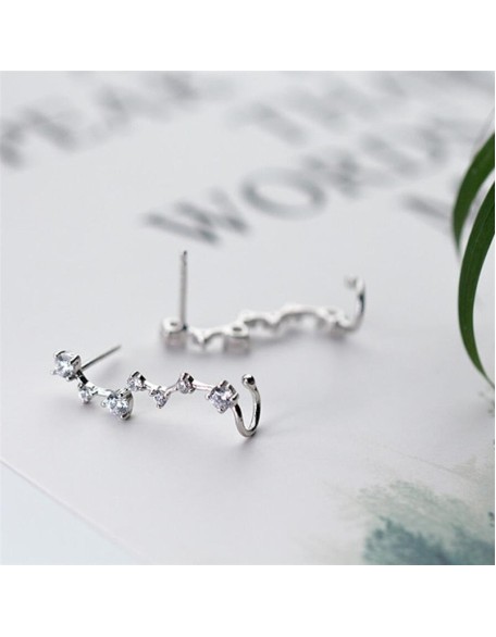 sterling silver cuff wrap constellation earrings