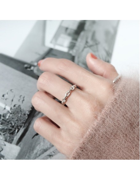 sterling silver chain ring