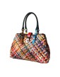 multi-color handmade leather handbag