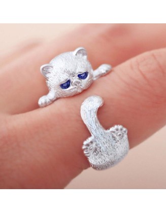 sterling silver cat ring