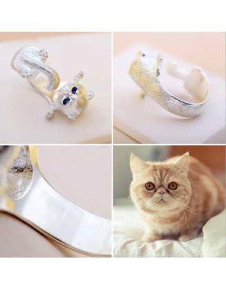 sterling silver cat ring