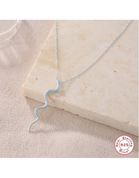 desert snake sterling silver necklace