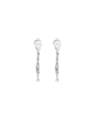 pearls and chains sterling silver earrings