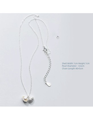 pearl locket sterling silver necklace