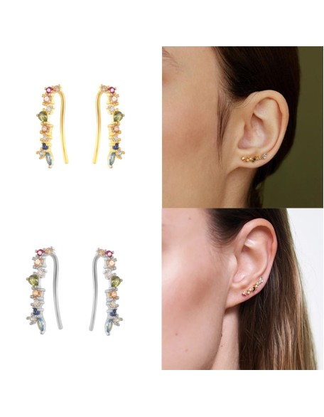 earclimber sterling silver earrings