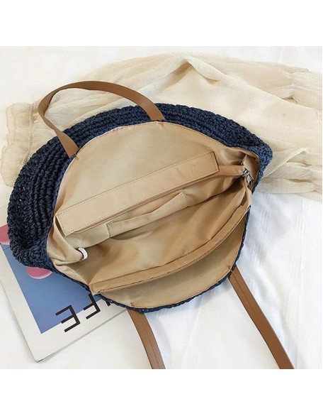 ocean eyes woven straw bag