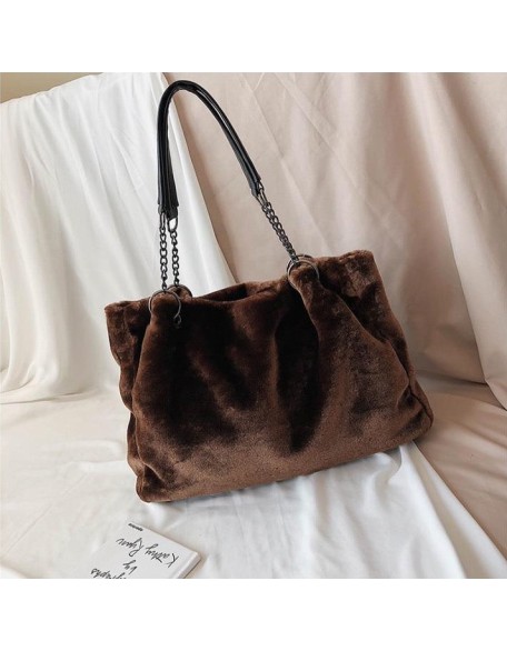 velvet plush shoulder bag