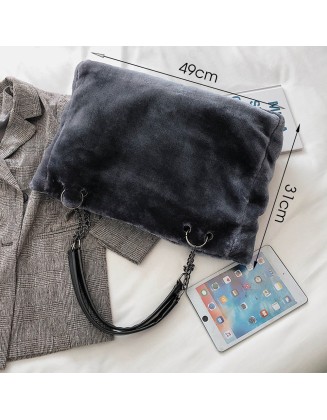 velvet plush shoulder bag