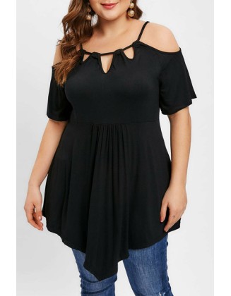 Cutout Heart Decor Off Shoulder Top