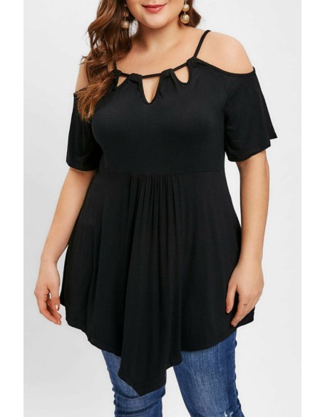 Cutout Heart Decor Off Shoulder Top