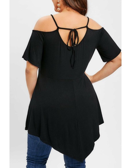 Cutout Heart Decor Off Shoulder Top