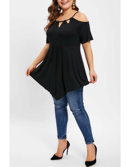 Cutout Heart Decor Off Shoulder Top