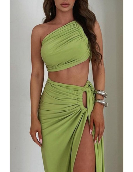 Ruched Asymmetrical Hem Backless Party Dress